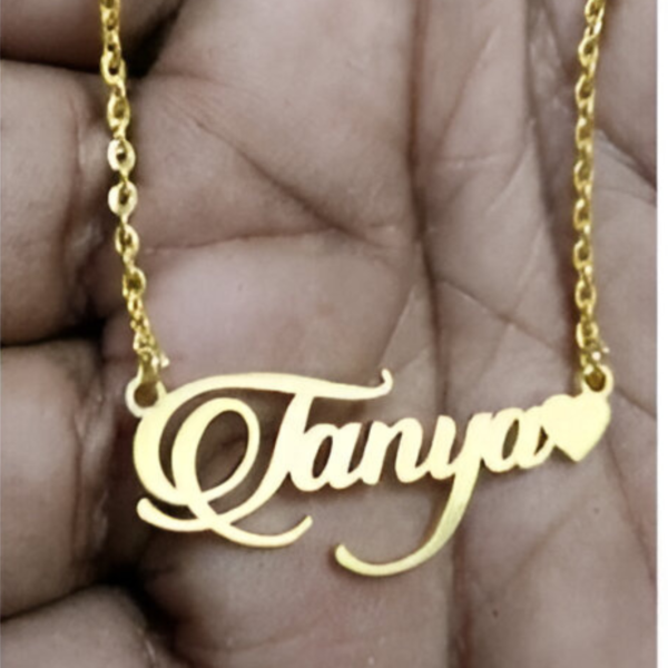 Zupppy Customized Gifts Customized Name Necklace – Personalized Name Metal Pendants in Golden, Silver, Bronze & Rose Gold