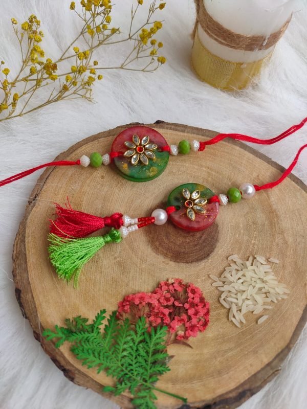 Zupppy Rakhi Exquisite Resin Radiance: Artisan Crafted Decorative Rakhi for a Timeless Bond