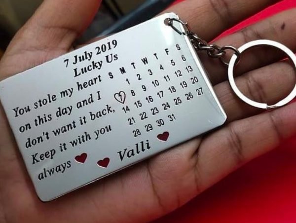 Zupppy Accessories Calendar Key chain with name