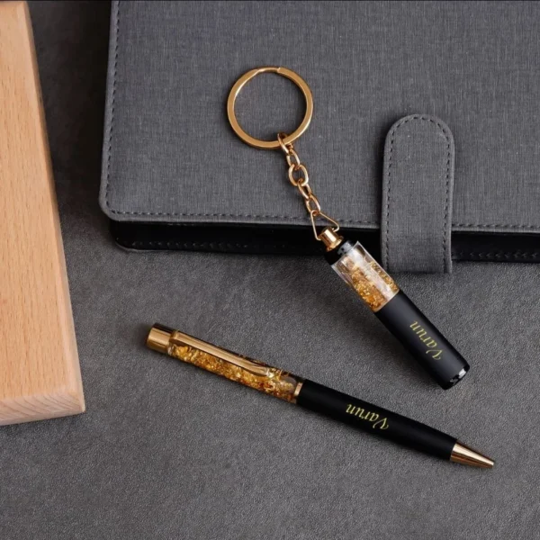 Zupppy Accessories Golden Flakes Pen Keychain Set