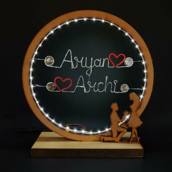 Zupppy Art & Craft Couple Name Ring Night Lamp