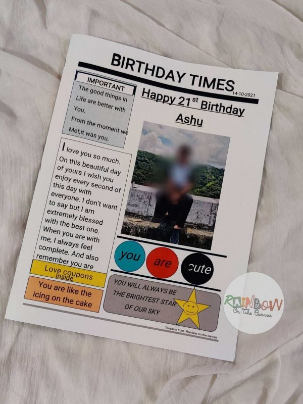 Zupppy Customized Gifts Customised with photo and funny news birthday newspaper