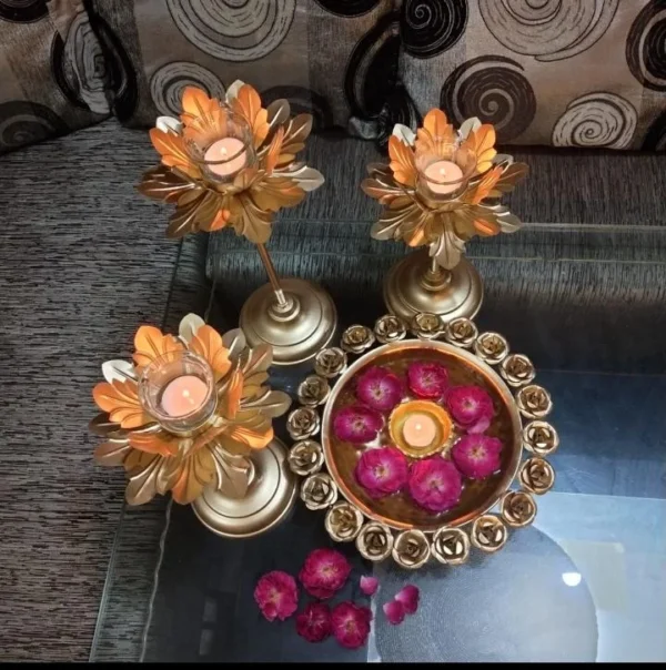 Zupppy Diyas & Candles Classy Rose Urli Set Online in India | Zupppy