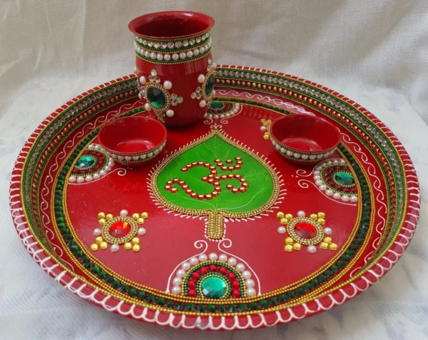 Zupppy poojan Steel Pooja Thali – Premium Quality Prayer Plate for Divine Offerings and Rituals