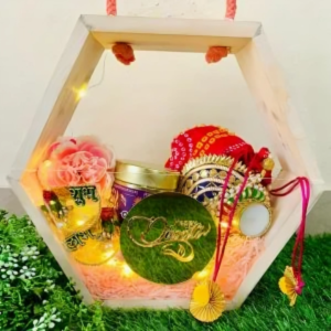 Zupppy Customized Gifts Hexagon Wooden Gift Hamper – Diwali Special Corporate Hamper