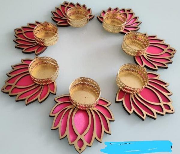 Zupppy Diyas & Candles Lotus shaped candle holder