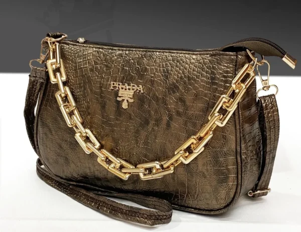 Zupppy Accessories Stylish Prada Handbag with Sling – Leather Crocodile Design