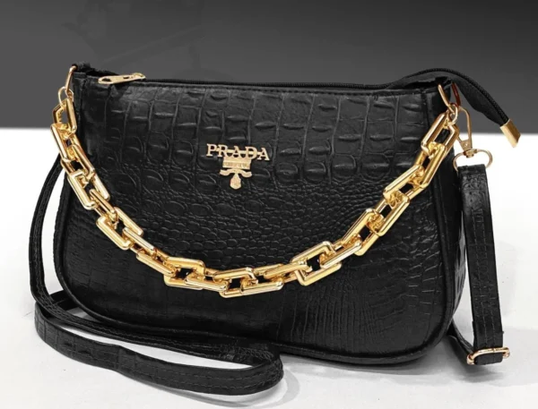 Zupppy Accessories Stylish Prada Handbag with Sling – Leather Crocodile Design