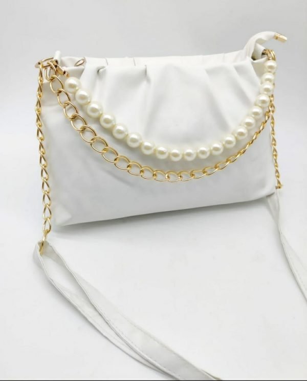 Zupppy Accessories Elegant Front Pearl and Chain Baggit Bags with High-End Finish