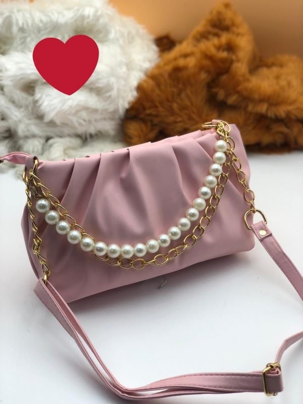 Zupppy Accessories Elegant Front Pearl and Chain Baggit Bags with High-End Finish