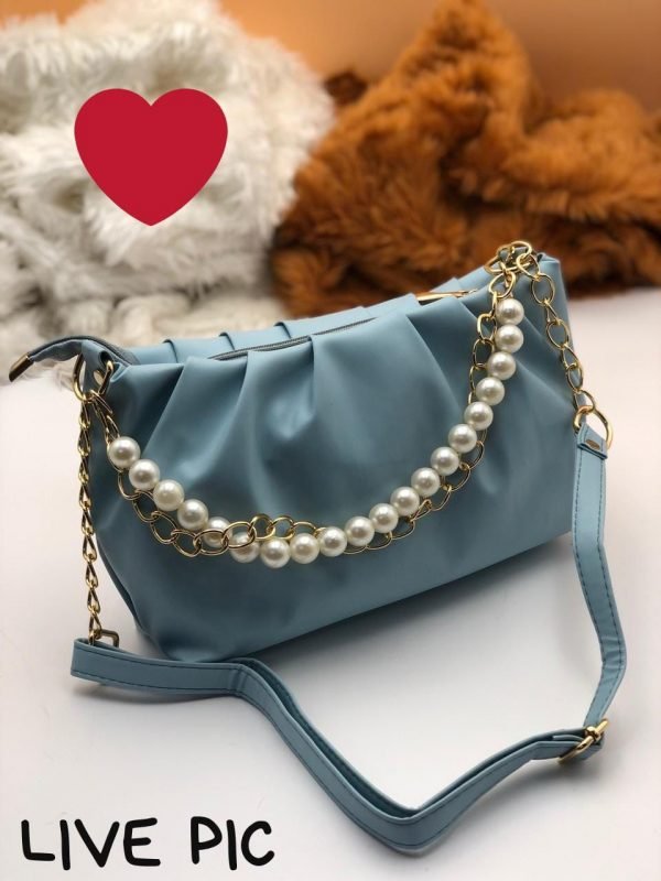 Zupppy Accessories Elegant Front Pearl and Chain Baggit Bags with High-End Finish