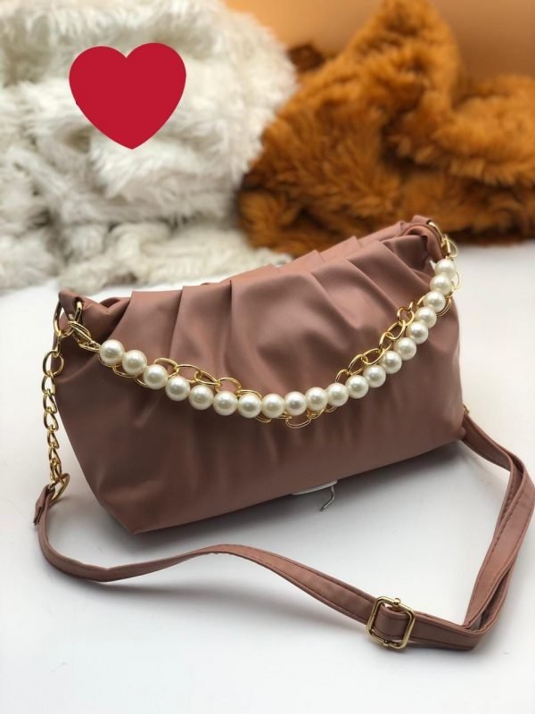 Zupppy Accessories Elegant Front Pearl and Chain Baggit Bags with High-End Finish