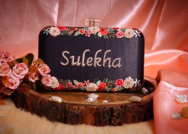 Zupppy Accessories Highlighted embroidered name clutch