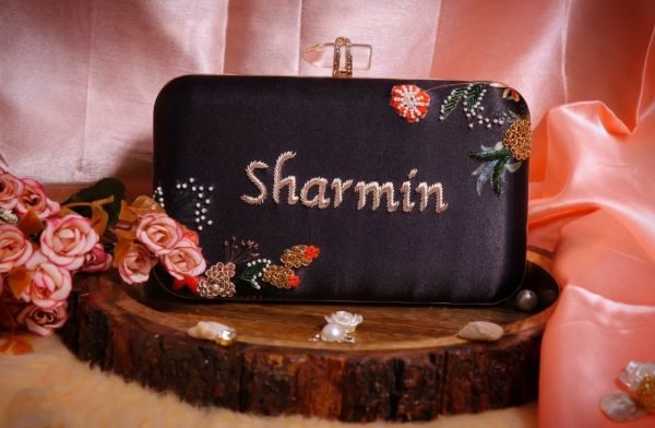 Zupppy Accessories Highlighted embroidered name clutch