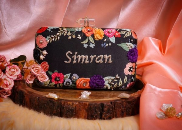 Zupppy Accessories Highlighted embroidered name clutch