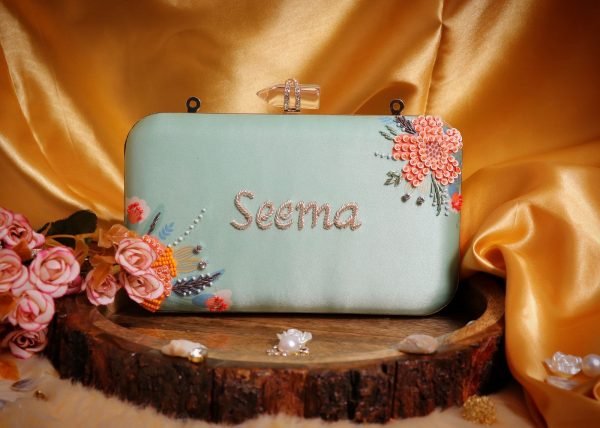 Zupppy Accessories Highlighted embroidered name clutch