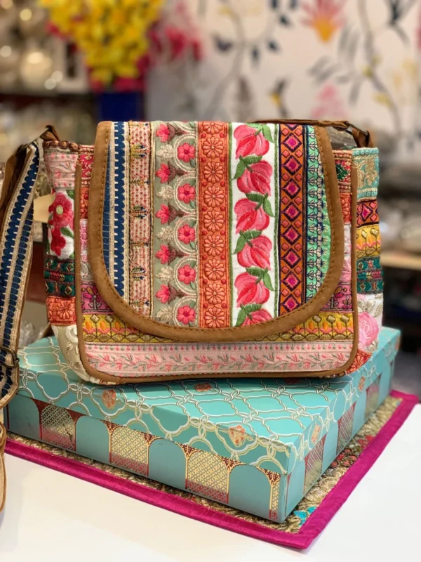 Zupppy Accessories Handcrafted Banjara Embroidered Sling Bag | Boho Style Crossbody Bag | Banjara Sling Purse