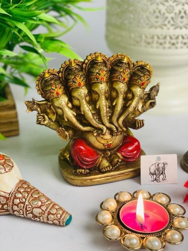 Zupppy Home Decor Panchmukhi Ganesha