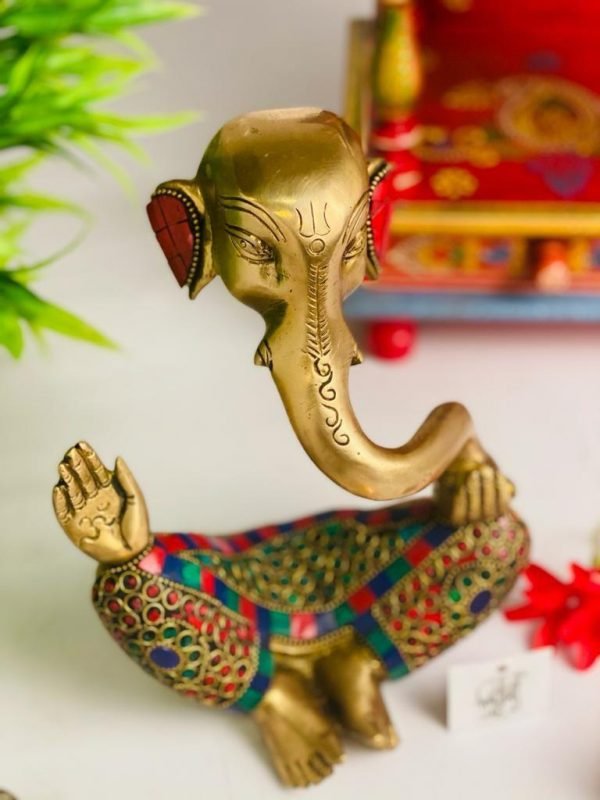 Zupppy Home Decor Brass Modern Ganesha Divine Idol