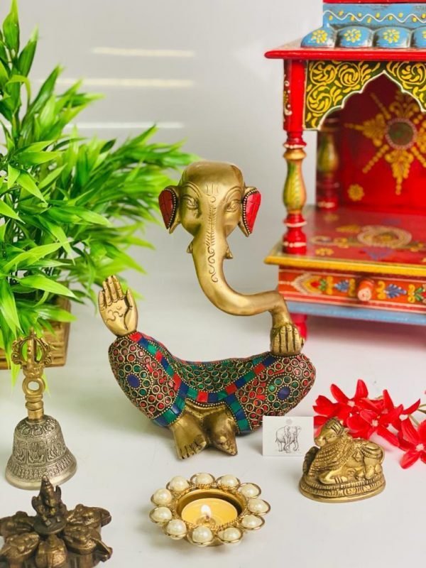 Zupppy Home Decor Brass Modern Ganesha Divine Idol