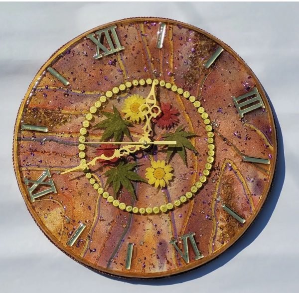 Zupppy Handcrafted Products Resin wall clock 12 inch diameter