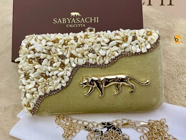 Zupppy Accessories SABYASACHI Handcrafted Ethnic Clutches with Long Chain | Clutch Purse for Women
