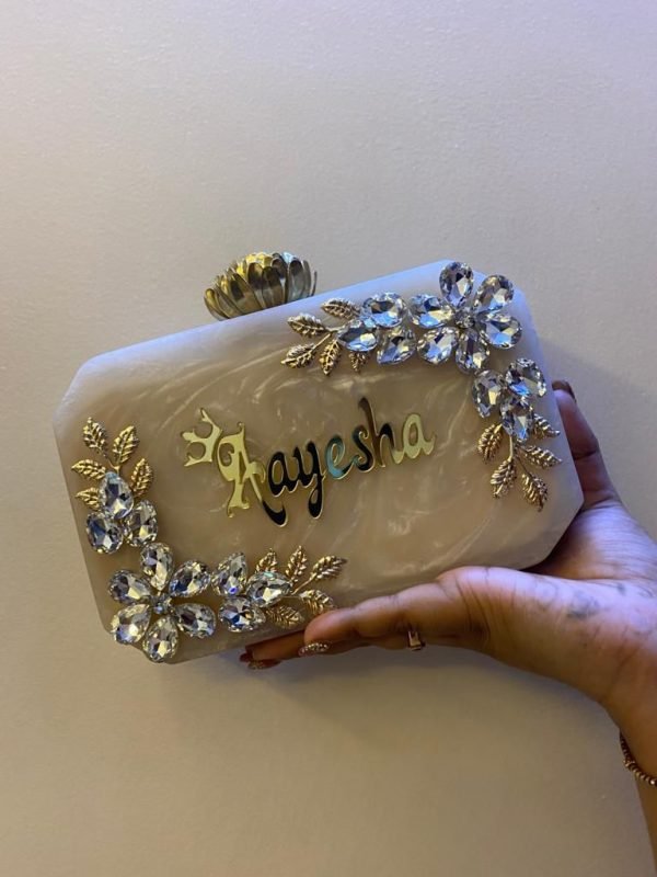 Zupppy Accessories Personalized Resin Clutch: Customized Name Clutch Online for Women