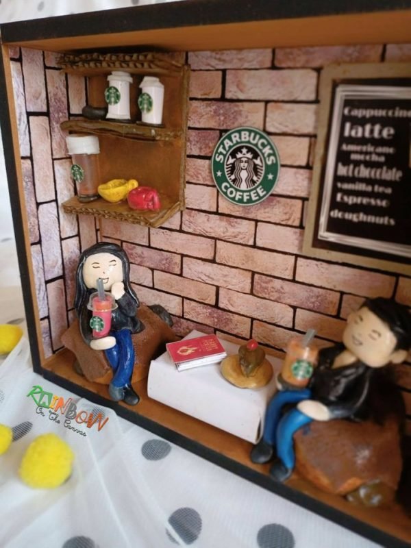 Zupppy Handcrafted Products Starbucks cafe restaurant miniature shadow box personalised frame