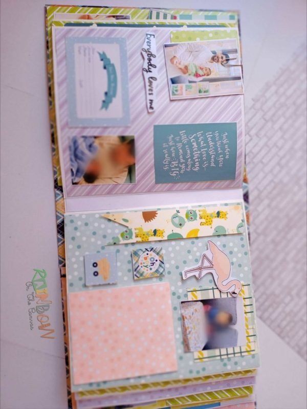 Zupppy Customized Gifts Baby boy birthday scrapbook in pastels customized with photos