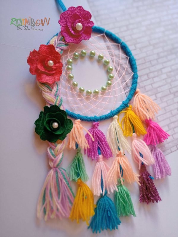 Zupppy wall hanging Unicorn floral and tassel Dreamcatcher