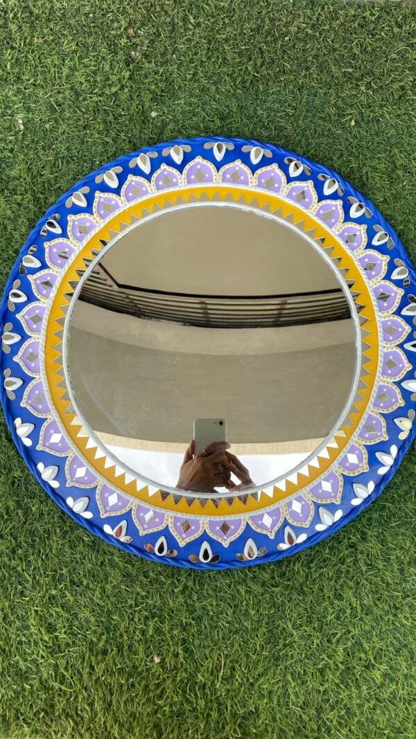 Zupppy Home Decor Handmade Lippan Mirror | Traditional Indian Mirror Art