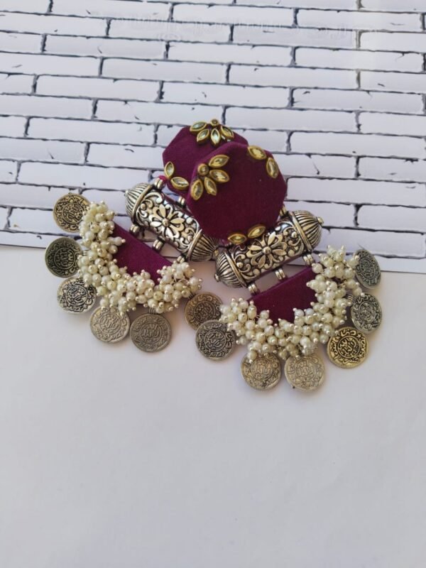 Zupppy Jewellery Rainvas Wine color coins beaded earrings