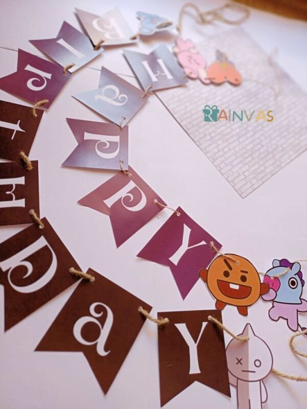 Zupppy Art & Craft BTS Kpop theme birthday party banner