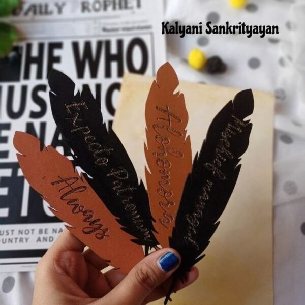 Zupppy Customized Gifts Feather wooden Harry Potter Bookmarks for kids and fans