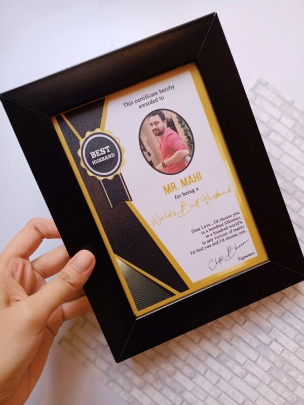 Zupppy Photo Frames Customised award frame for him and her with name and photo