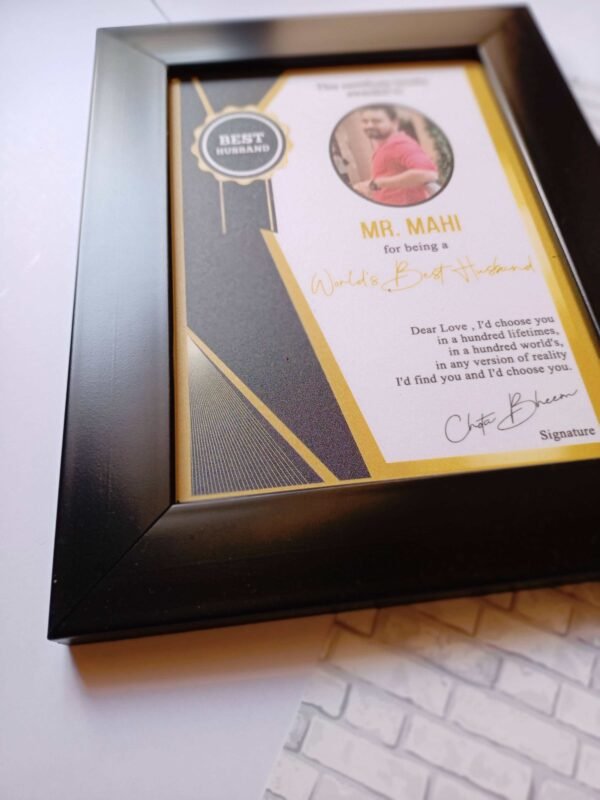 Zupppy Photo Frames Customised award frame for him and her with name and photo