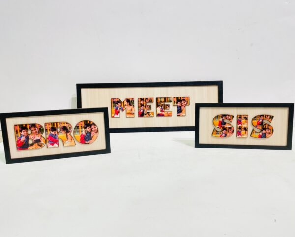 Zupppy Customized Gifts BRO, SIS & Name 3D Embossed Frame | Personalized Sibling Gift | Customizable Brother Sister Frame