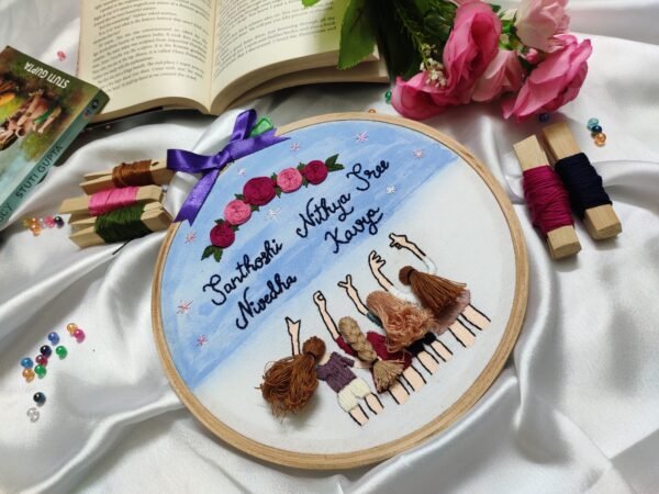 Zupppy wall art Friends embroidery hoop art