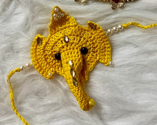 Zupppy Rakhi Handmade Crochet Ganesha Rakhi | Colorful Rakhi for Brother and Sister