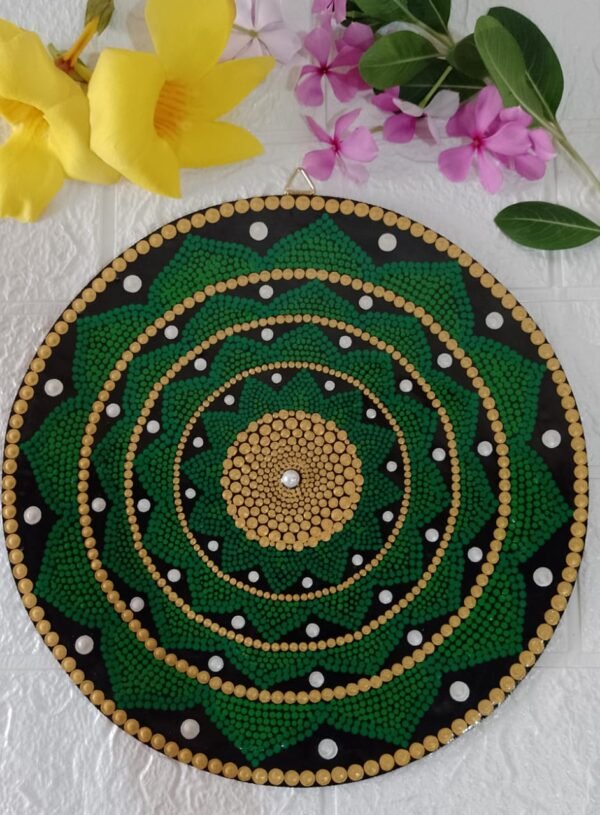 Zupppy Home Decor Flower Dot Mandala Wall Decor With Resin Layer