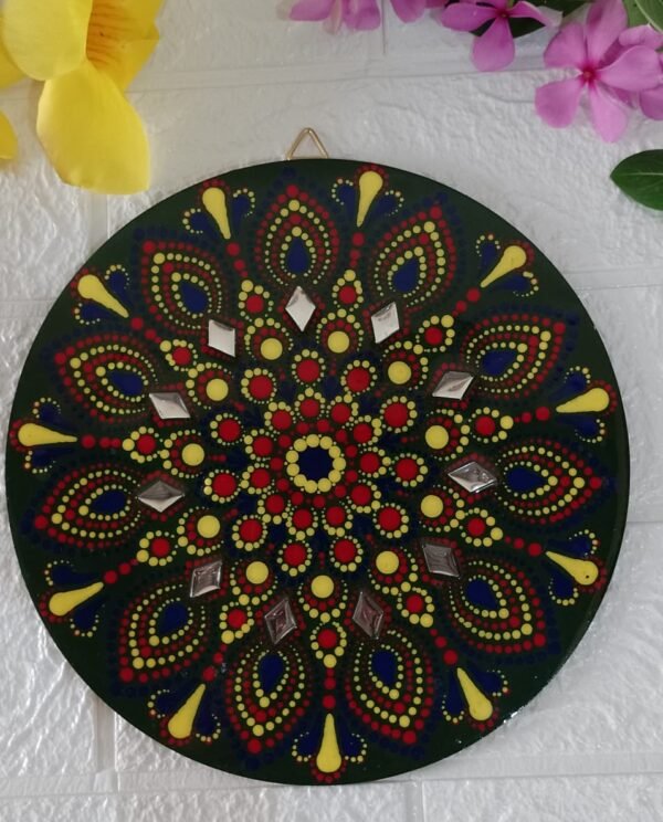 Zupppy Home Decor Dot Mandala Wall Decor With Resin Layer