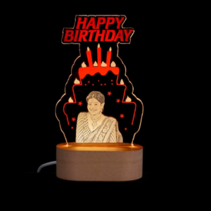 Zupppy Customized Gifts Laser Engraved customised LED Acrylic photo birthday cake frame with two color effect
