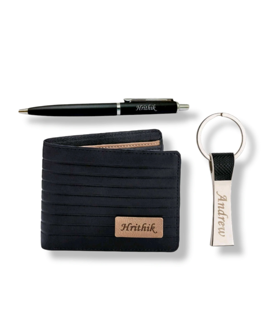 Personalized Gift For Him - Wallet Combo With Pen And Keychain