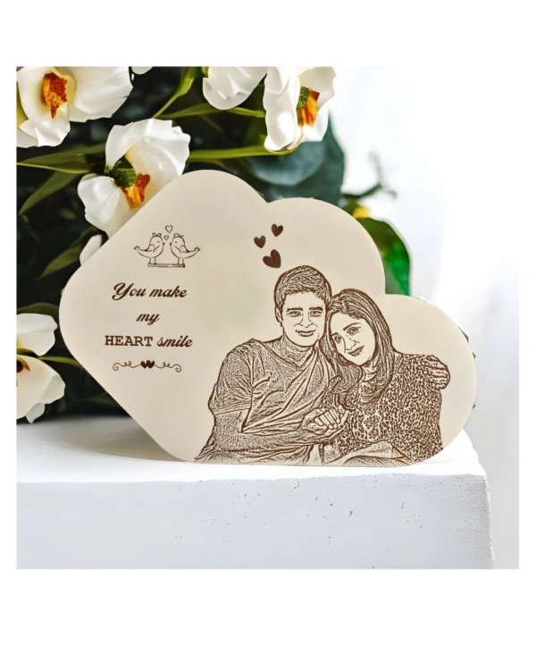 Zupppy Photo Frames You Make My Heart Smile Wooden Plaque engraved photo frame