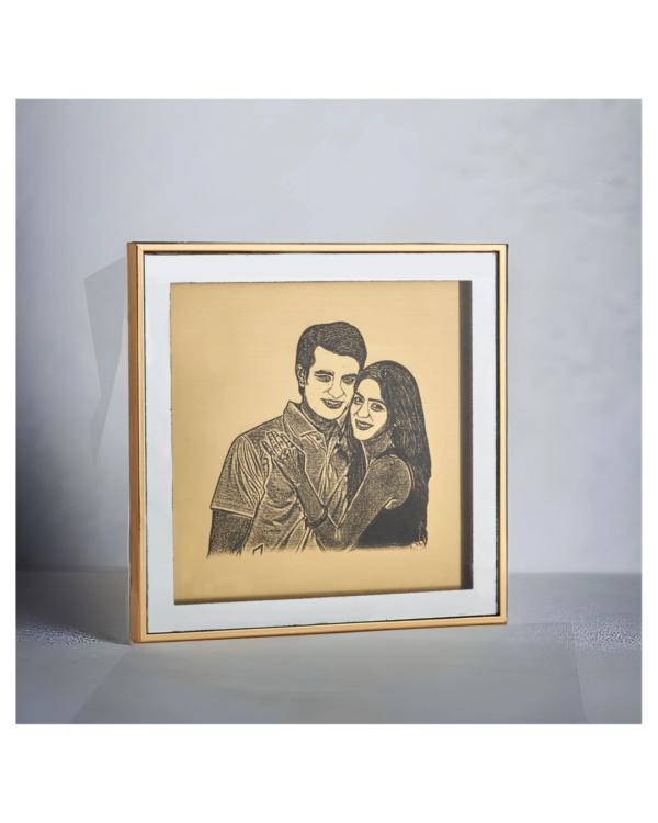 Zupppy Photo Frames Golden Glass Frame With Engrave photo on Acrylic