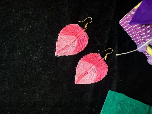 Zupppy Macrame Products Handmade Macrame Leaf Earrings