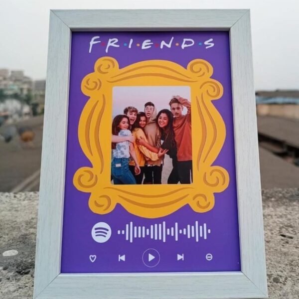 Zupppy Photo Frames Friends TV spotify frame white border customised with photo and message