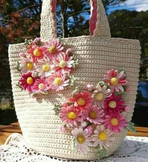 Zupppy Crochet Products Crochet Flowery Handbags