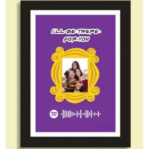 Zupppy Photo Frames Friends TV spotify frame wooden black border customised with photo