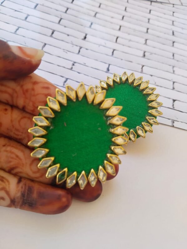 Zupppy Jewellery Rainvas Green kundan studs earrings for women